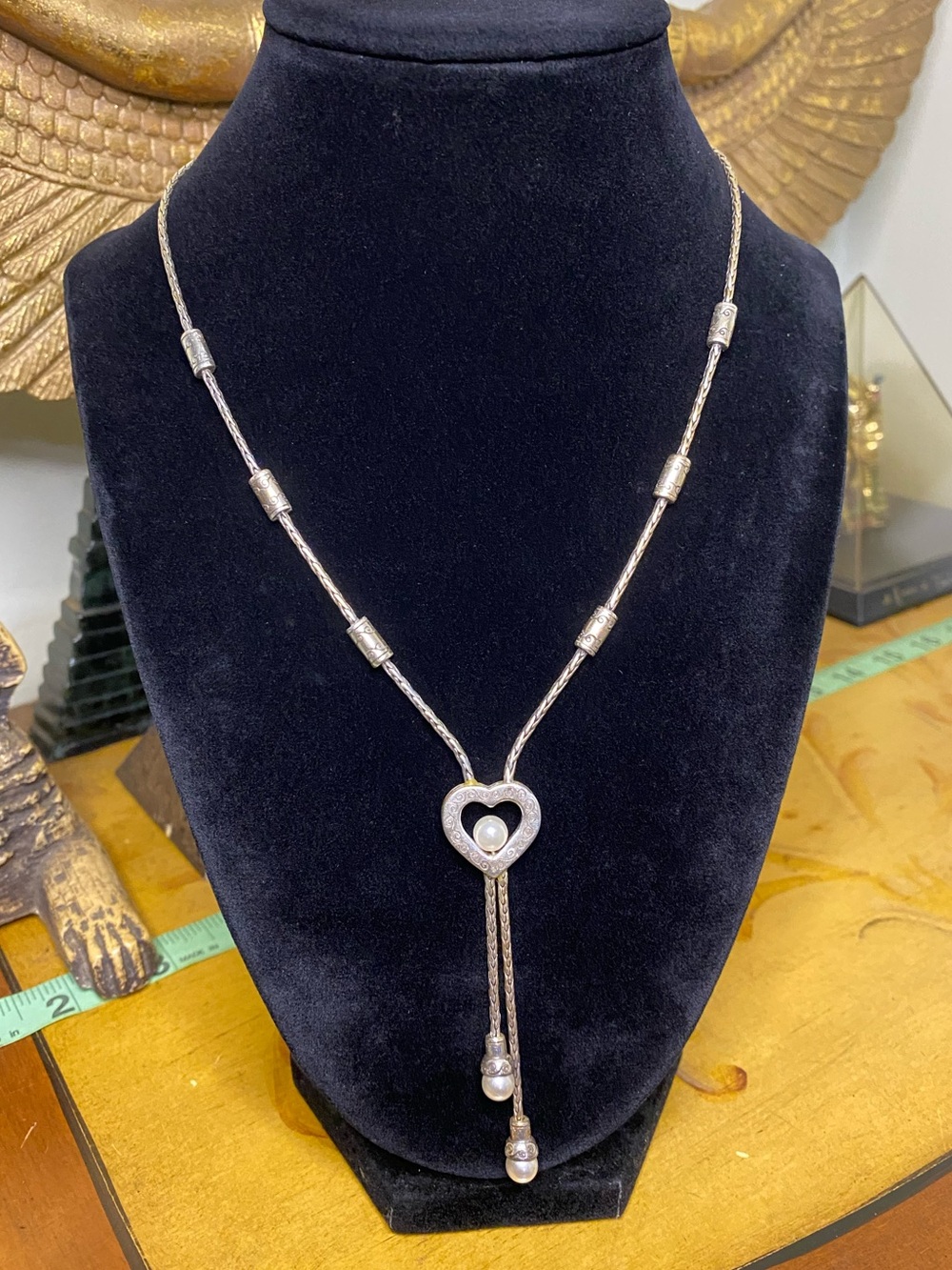 Brighton Heart Lariat Necklace with Pearls - Women Jewelry - Picture 4 of 6
